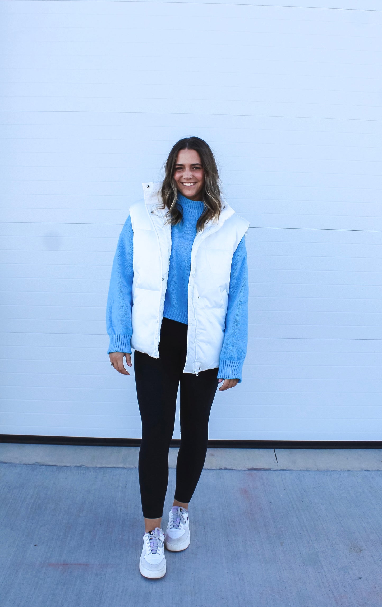 White May Oversized Puffer Vest